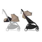 COCHE YOYO² COMPLETO CHASIS NEGRO CON NEWBORN 1ERA ETAPA / TEXTIL 2DA ETAPA - TAUPE YOYO