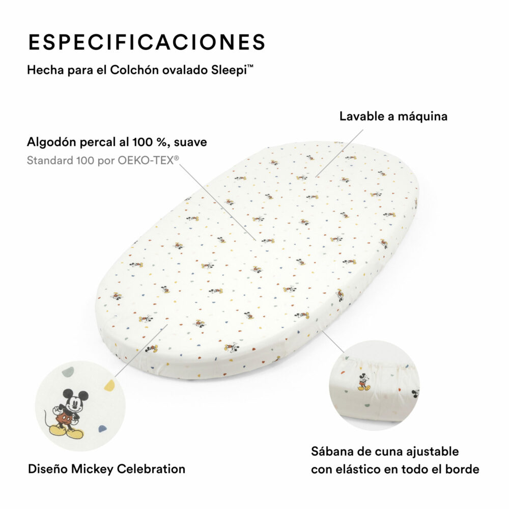 SÁBANA BAJERA MICKEY CELEBRATION MODELO SLEEPI V3 STOKKE