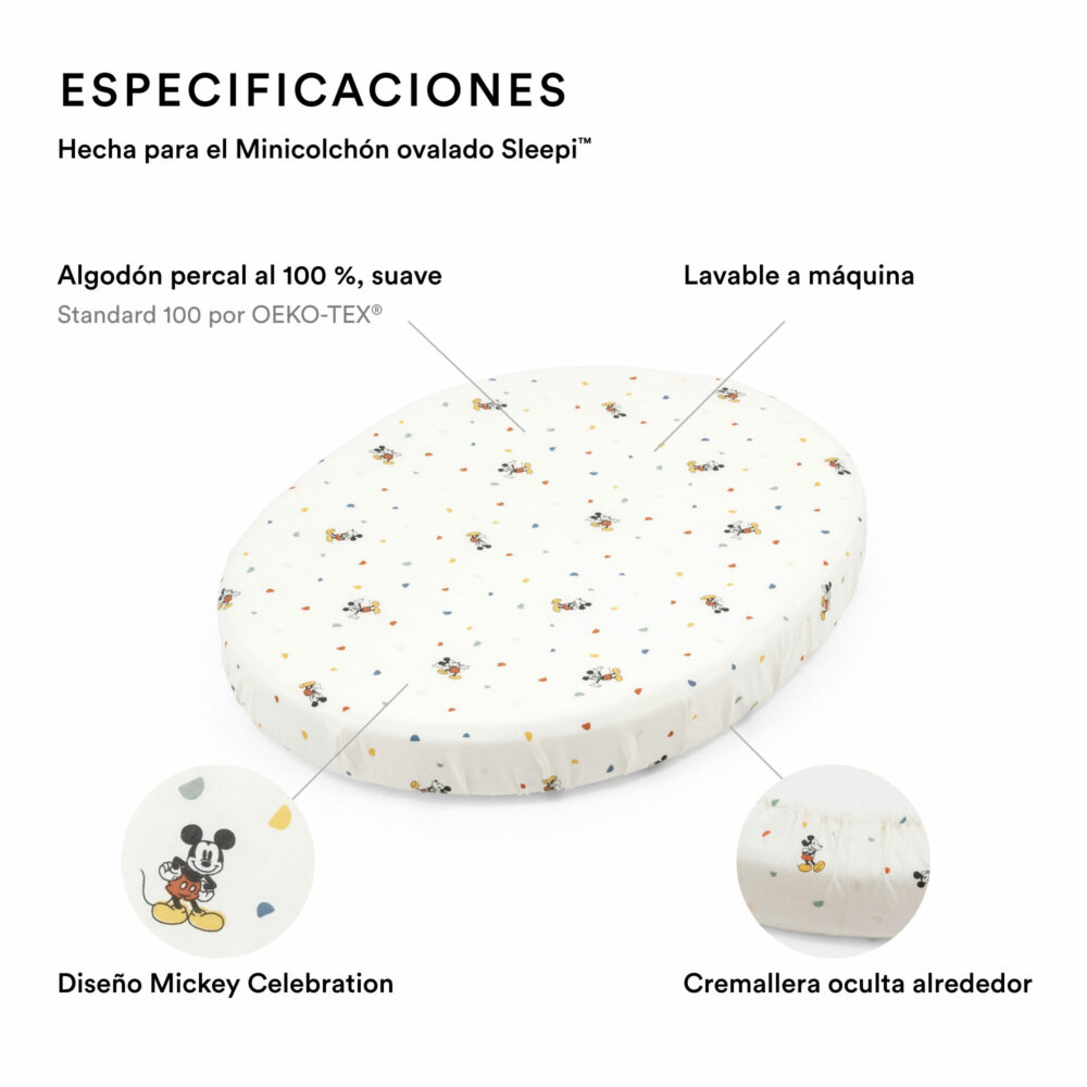 SÁBANA BAJERA MICKEY CELEBRATION MODELO MINI SLEEPI V3 STOKKE