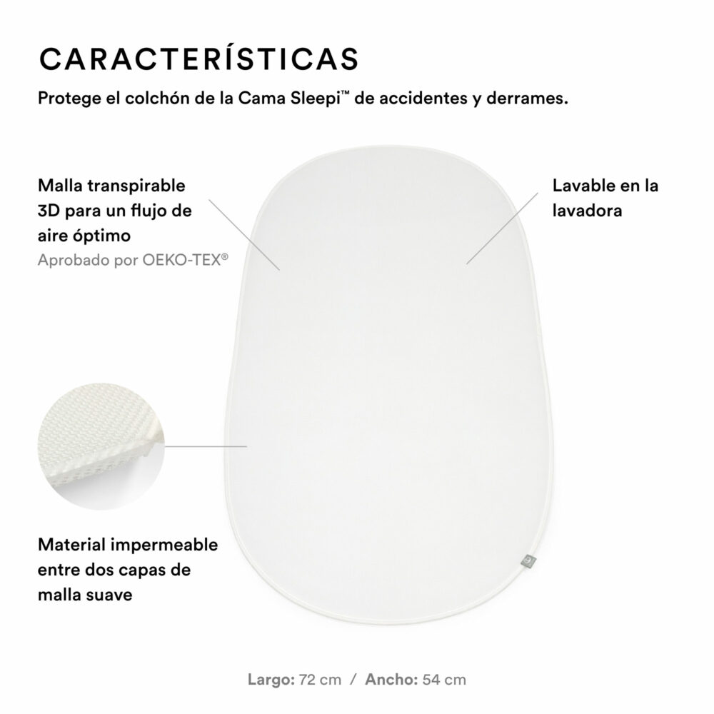 PROTECTOR DE COLCHÓN DE ALGODÓN MODELO SLEEPI V3 STOKKE