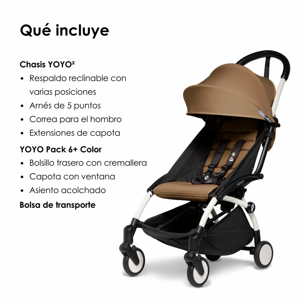 COCHE YOYO² CHASIS BLANCO TEXTIL 2DA ETAPA DE 6 MESES A 4 AÑOS