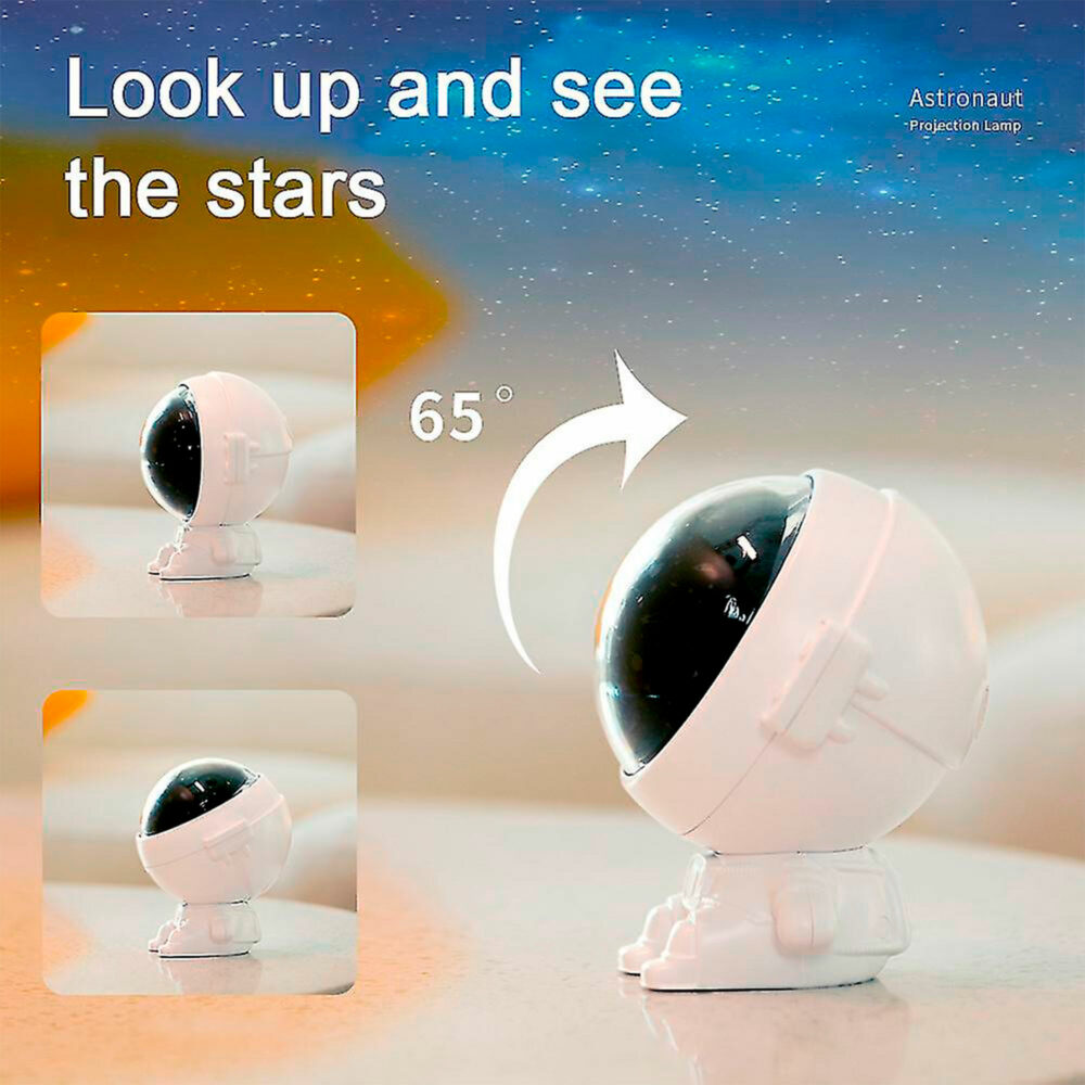 LÁMPARA LED PROYECTOR ASTRONAUTA COLOR ROSADO IMAGEN CASA