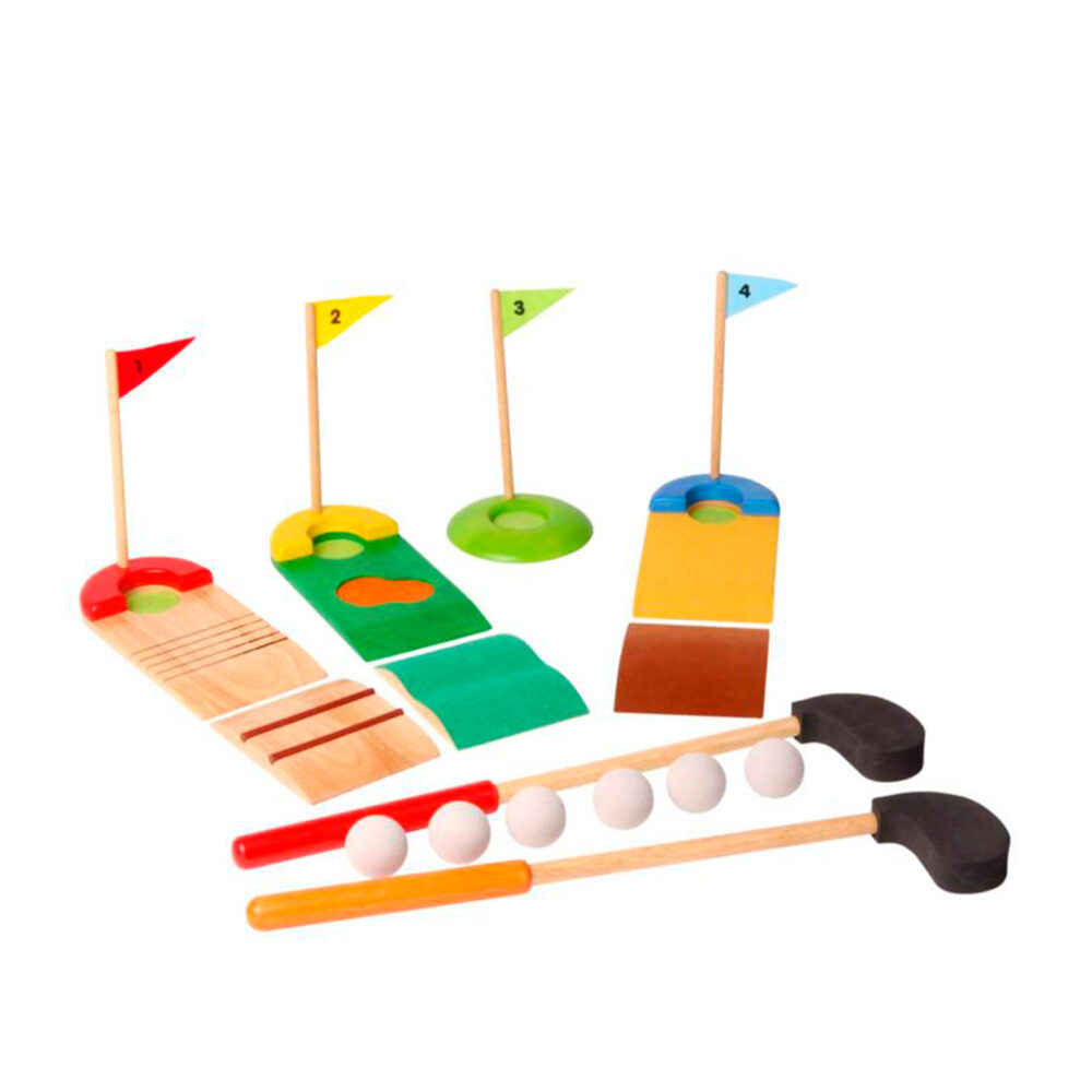 JUEGO DE MADERA MINI GOLF PARA NIÑOS JANOD