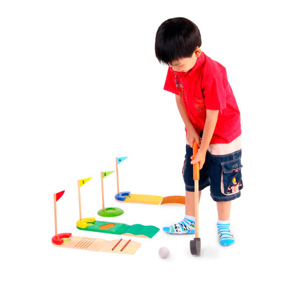 JUEGO DE MADERA MINI GOLF PARA NIÑOS JANOD