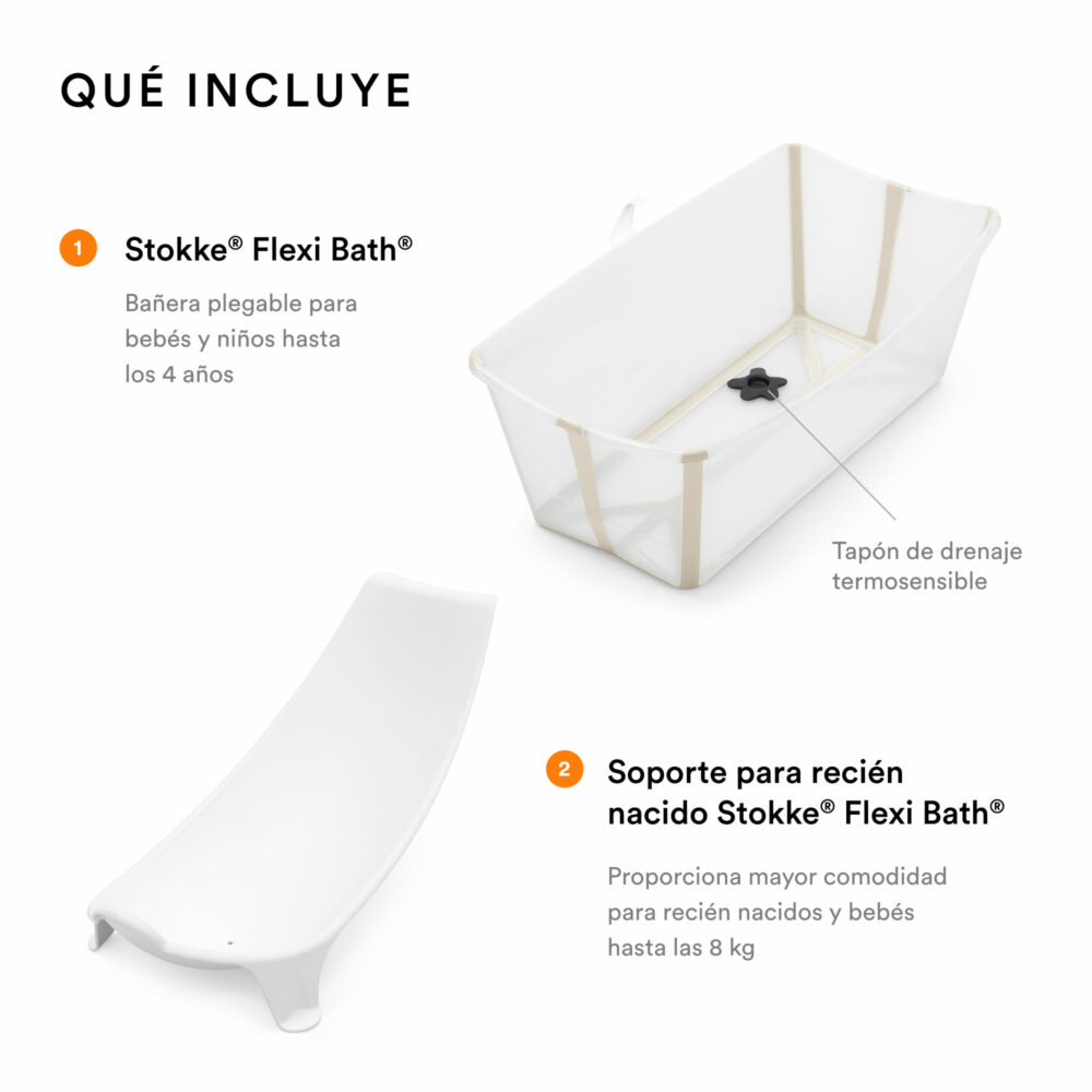 BUNDLE BAÑERA PLEGABLE FLEXIBATH + SOPORTE PARA RECIÉN NACIDO STOKKE