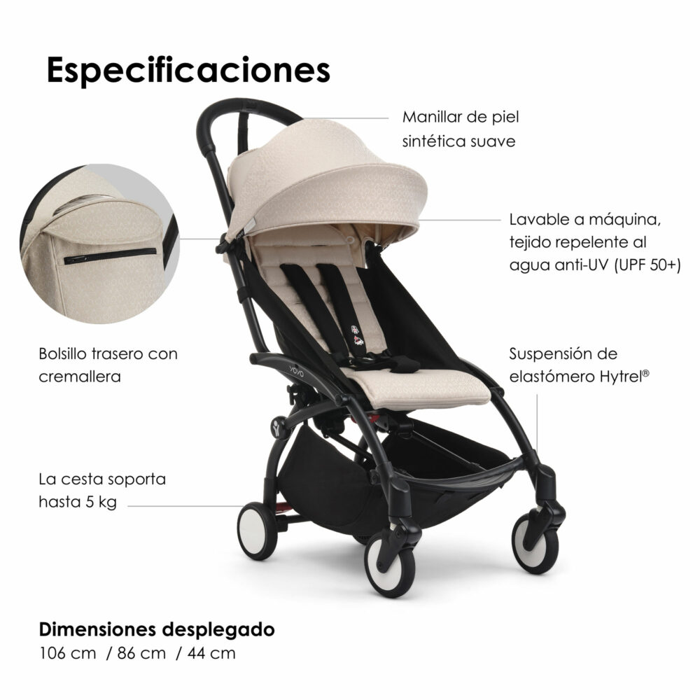COCHE YOYO³ CON CHASIS NEGRO NUEVO TEXTIL BONPOINT DE 6 MESES / 2DA ETAPA