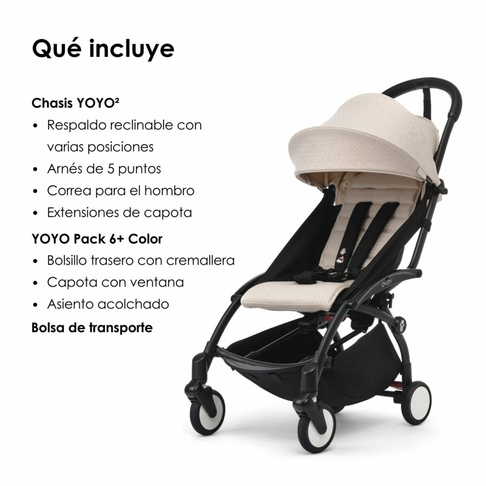 COCHE YOYO³ CON CHASIS NEGRO NUEVO TEXTIL BONPOINT DE 6 MESES / 2DA ETAPA