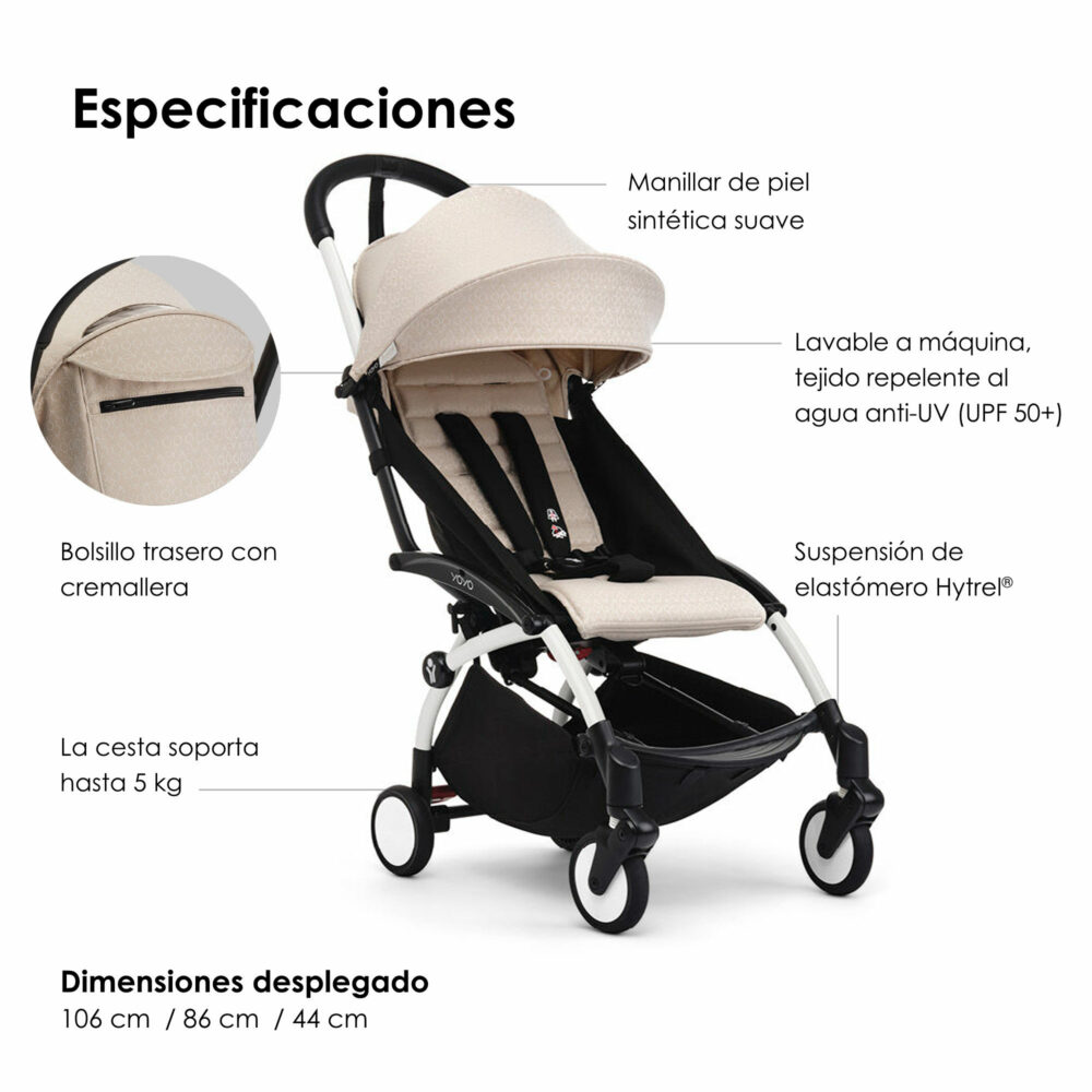 Coche de bebé Stokke YOYO³ Bonpoint 6+ + Porta vasos – ligero y compacto