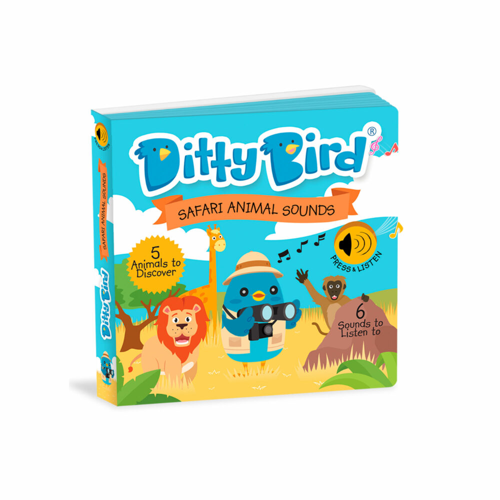 LIBRO MUSICAL SONIDOS DE ANIMALES DE SAFARI EN INGLÉS DITTY BIRD