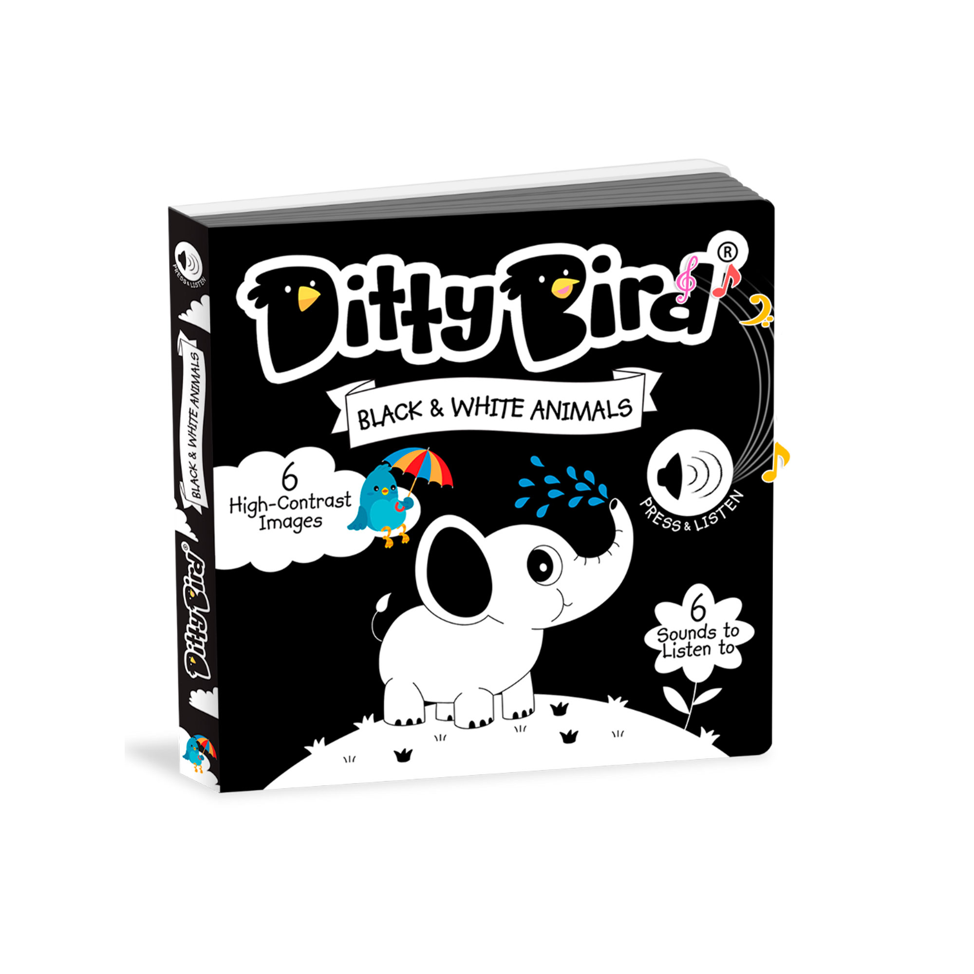 LIBRO MUSICAL SONIDOS DE ANIMALES DE SAFARI EN INGLÉS DITTY BIRD