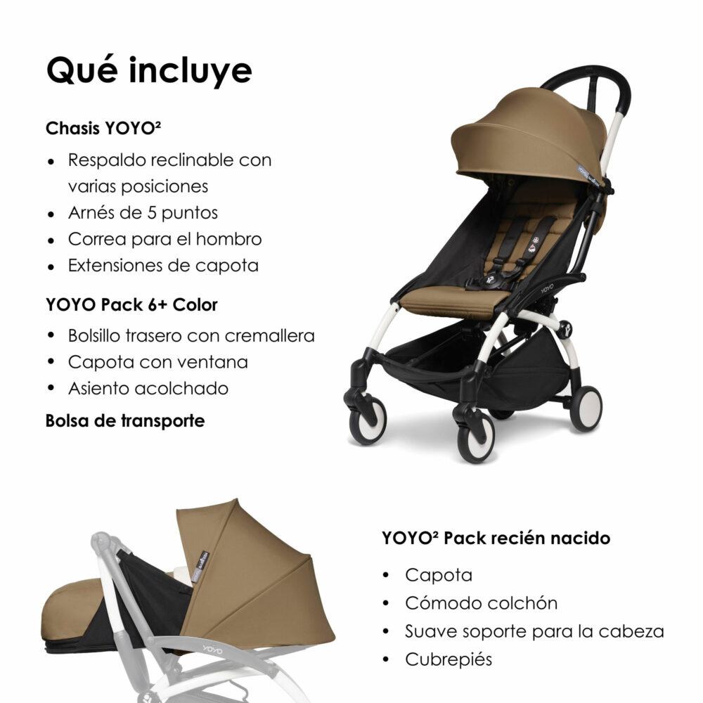 COCHE YOYO³ COMPLETO CON CHASIS NEGRO NUEVO TEXTIL BONPOINT CON NEWBORN 1ERA ETAPA / TEXTIL 2DA ETAPA