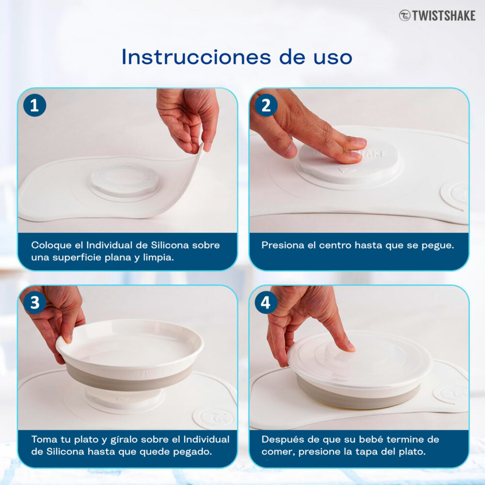 INDIVIDUAL DE SILICONA + PLATO TWISTCLICK ANTIDESLAZANTE TWISTSHAKE