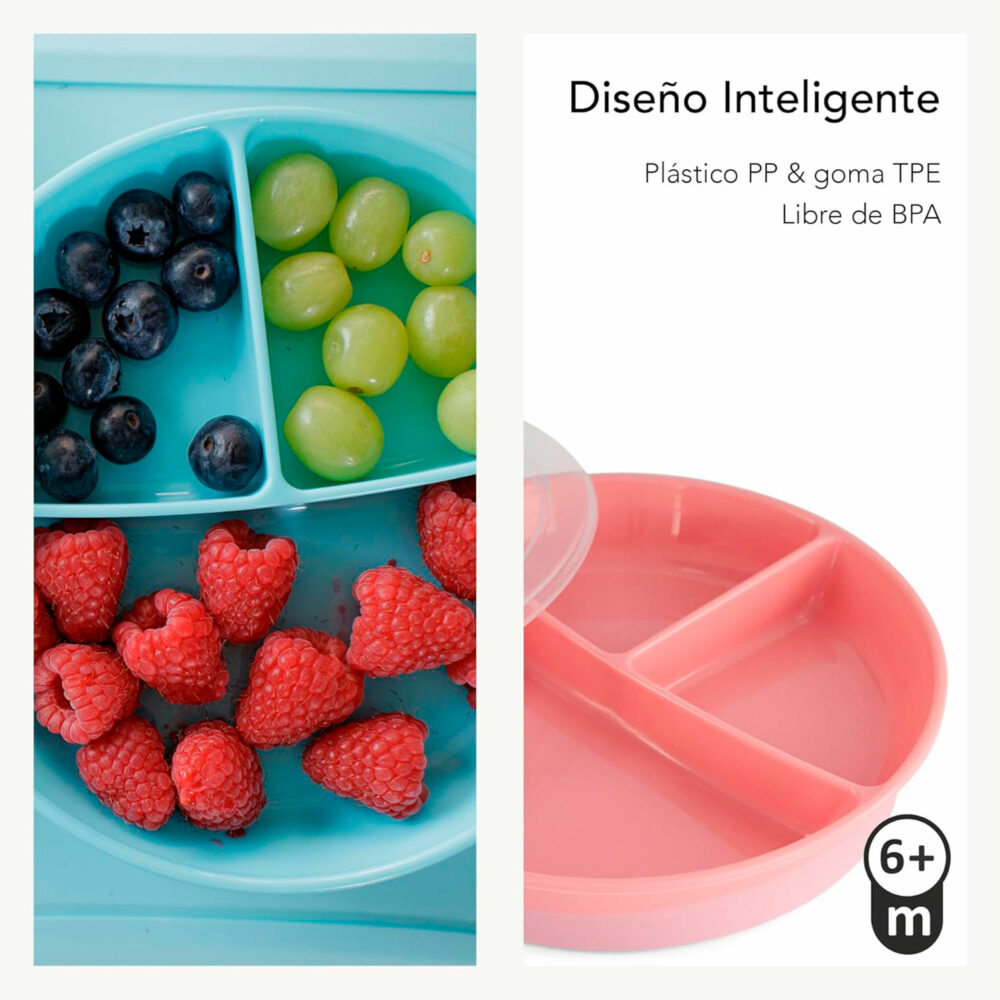 PLATO CON DIVISIONES TWISTCLICK CON BASE ANTIDESLAZANTE TWISTSHAKE