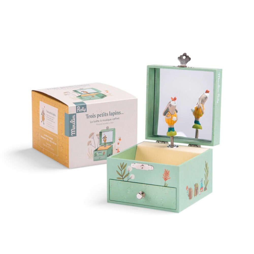 CAJA JOYERO MUSICAL COLECCIÓN TRES CONEJITOS