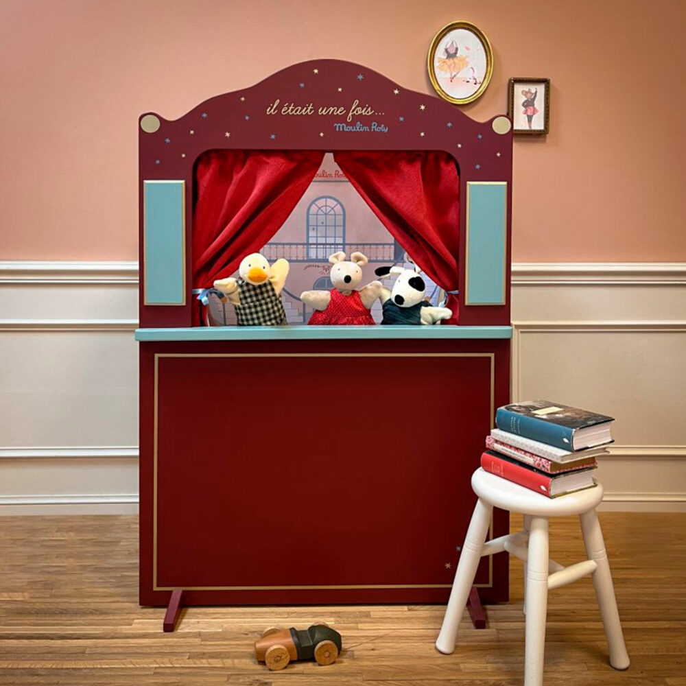 GRAN TEATRO DE MARIONETAS DE MADERA 72 x 35 x 110 CM COLECCIÓN ÉRASE UNA VEZ