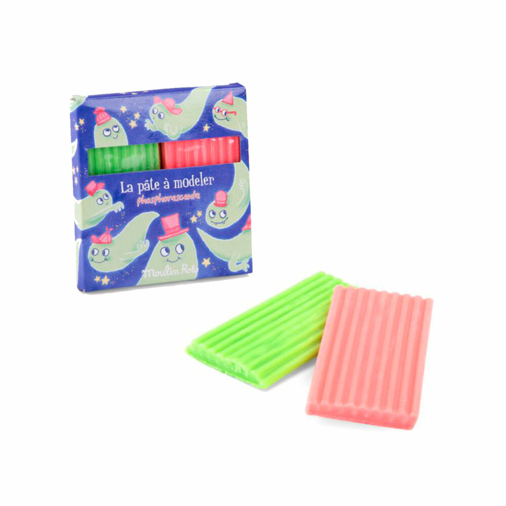 JUEGO DE 2 BARRAS DE PLASTILINAS FOSFORESCENTES COLECCIÓN LES PETITES MERVEILLES