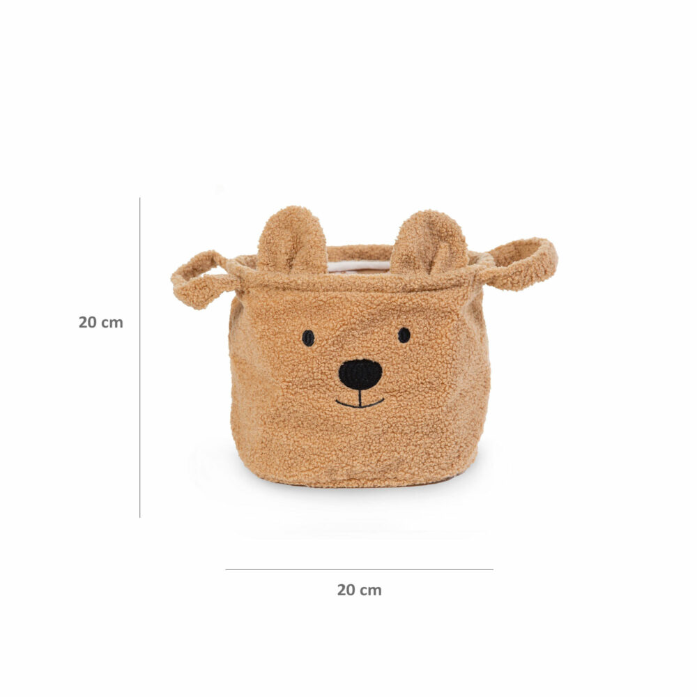 CESTA DE ALMACENAJE DE POLIÉSTER TEDDY MARRÓN DE 20 X 20 X 25 CM CHILDHOME