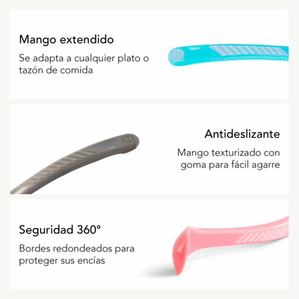 SET DE 3 CUBIERTOS DE GOMA TPE TWISTSHAKE