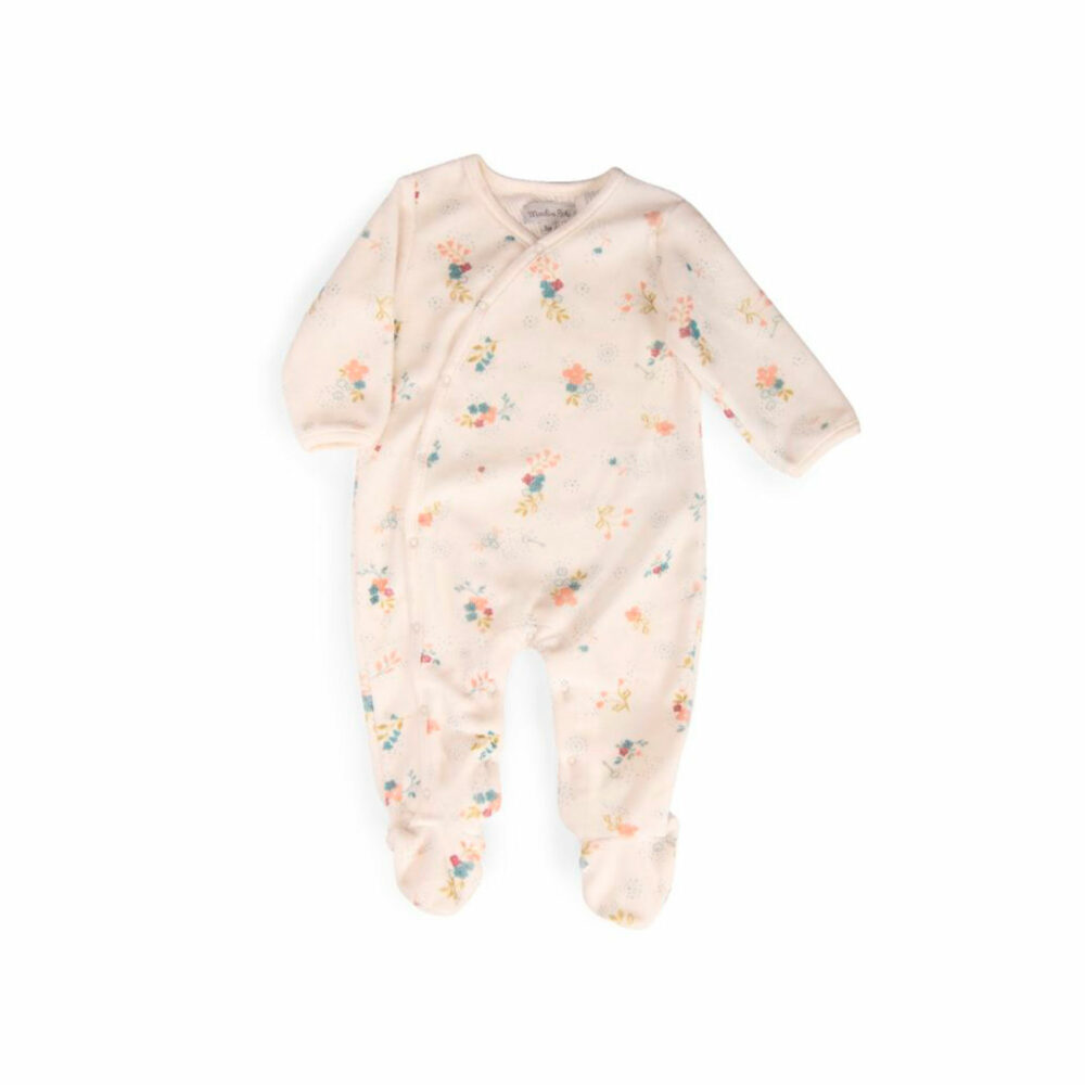PIJAMA DE TERCIOPELO ESTAMPADO CON FLORES COLECCIÓN LE PETITE ECOLE DE DANSE