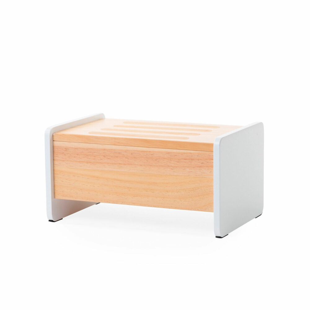 ESCALÓN DE MADERA 35 x 23 x 18 CM BLANCO NATURAL CHILDHOME