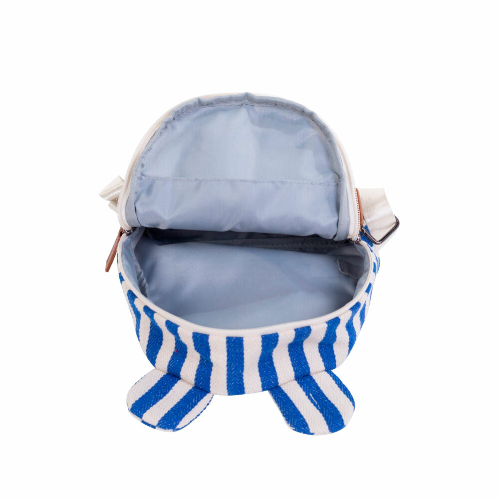 MOCHILA PARA NIÑOS DE LONA MY FIRST BAG RAYAS AZUL CHILDHOME