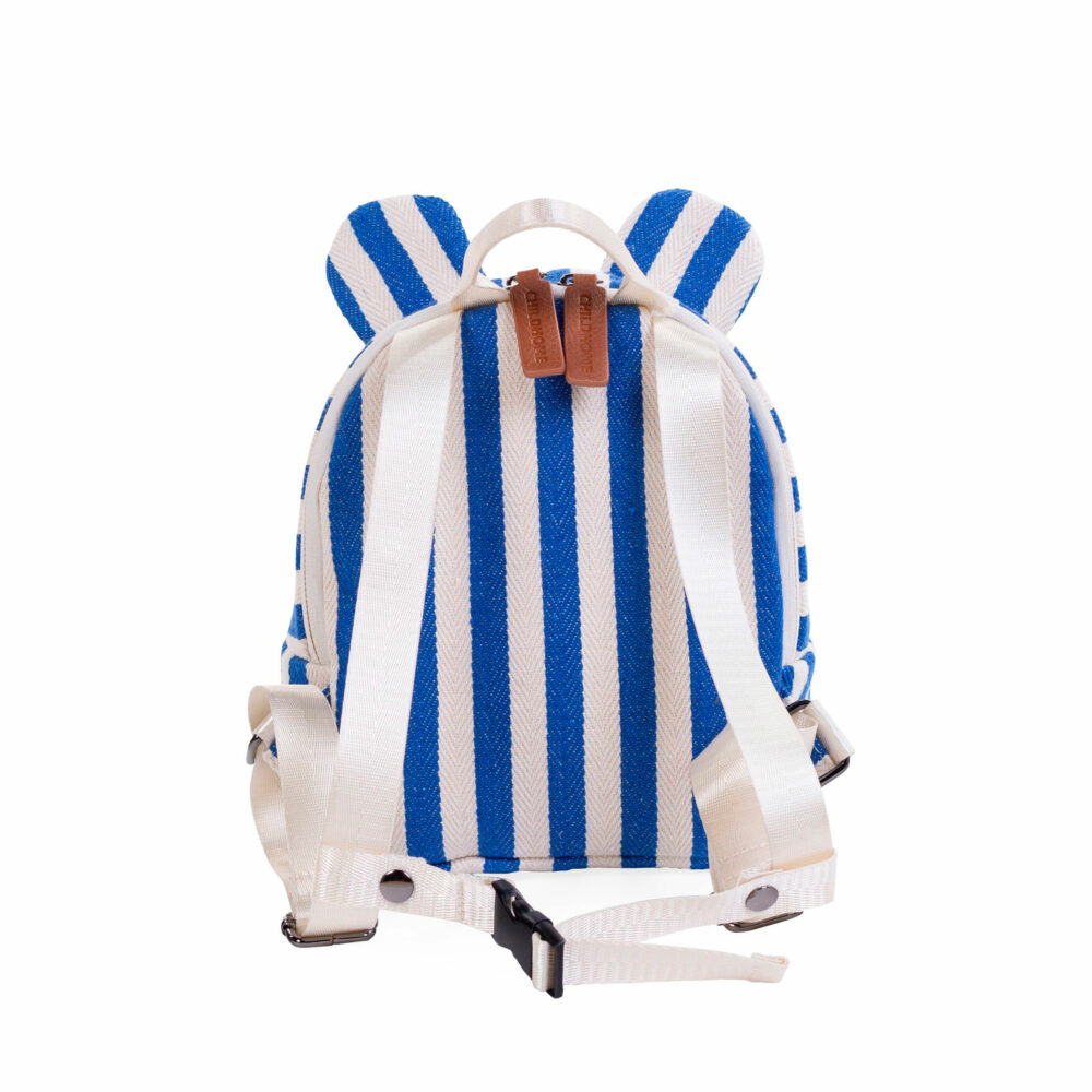 MOCHILA PARA NIÑOS DE LONA MY FIRST BAG RAYAS AZUL CHILDHOME
