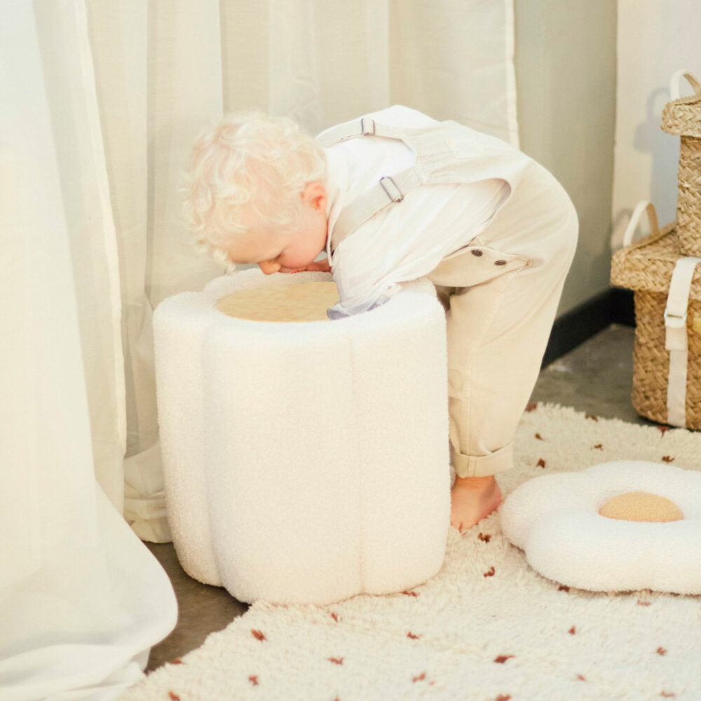 PUF FORMA DE FLOR Y CAJA DE JUGUETE 35 X 35 X 32 CM CHILDHOME