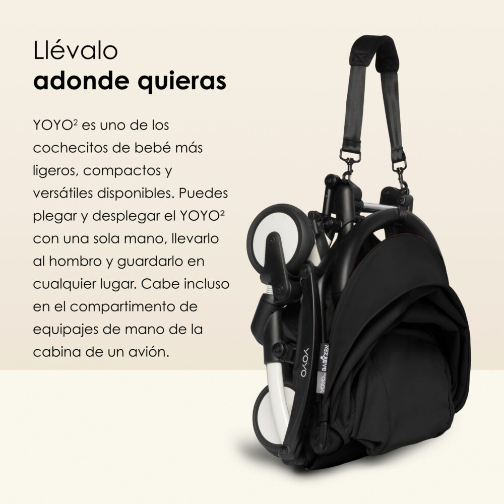 COCHE YOYO² CHASIS BLANCO CON BASSINET Y TEXTIL 2DA ETAPA