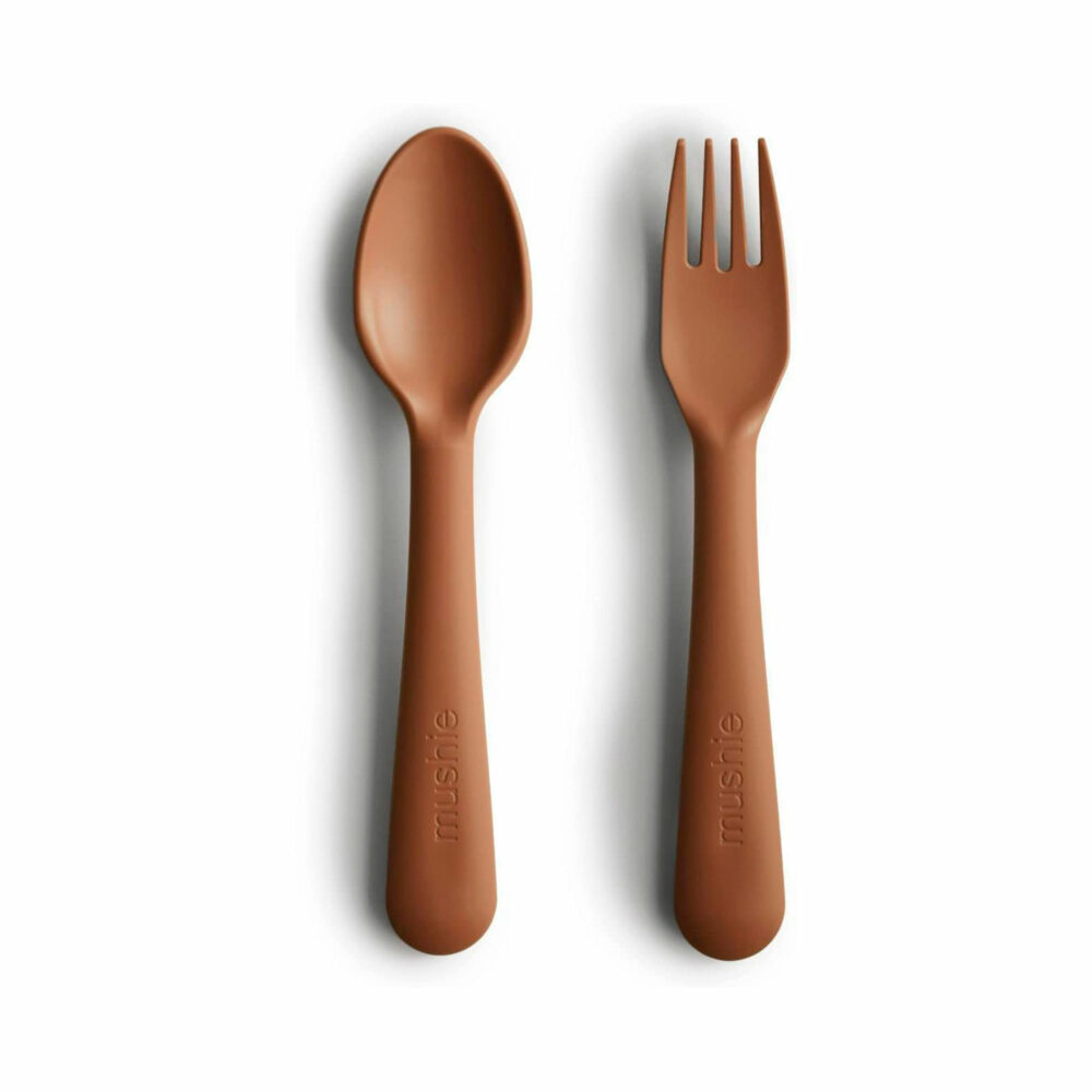 SET DE CUCHARA Y TENEDOR DE PLÁSTICO MUSHIE