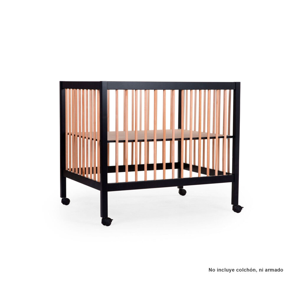 CUNA MODELO PA97 PARA BEBÉS DE 0 A 36 MESES DE 95 X 75 CM COLOR NEGRO/NATURAL CHILDHOME