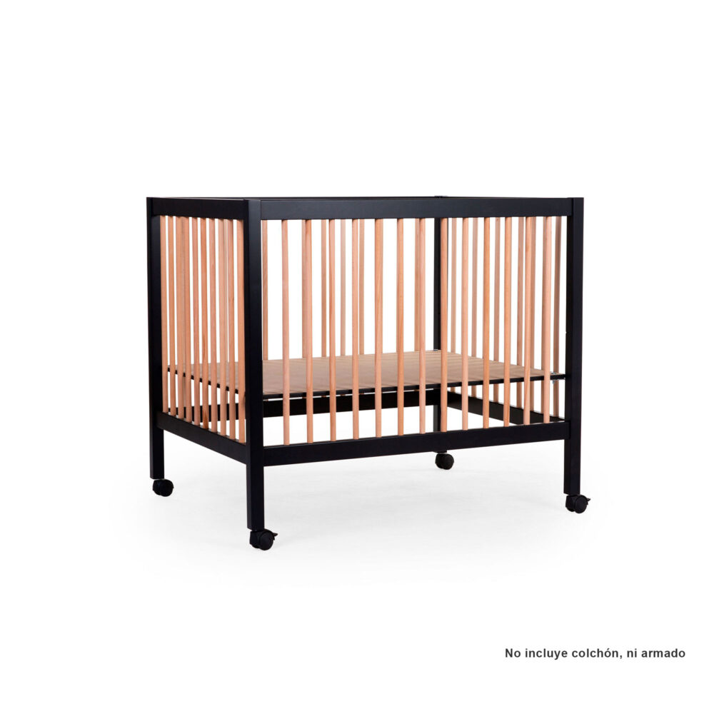 CUNA MODELO PA97 PARA BEBÉS DE 0 A 36 MESES DE 95 X 75 CM COLOR NEGRO/NATURAL CHILDHOME