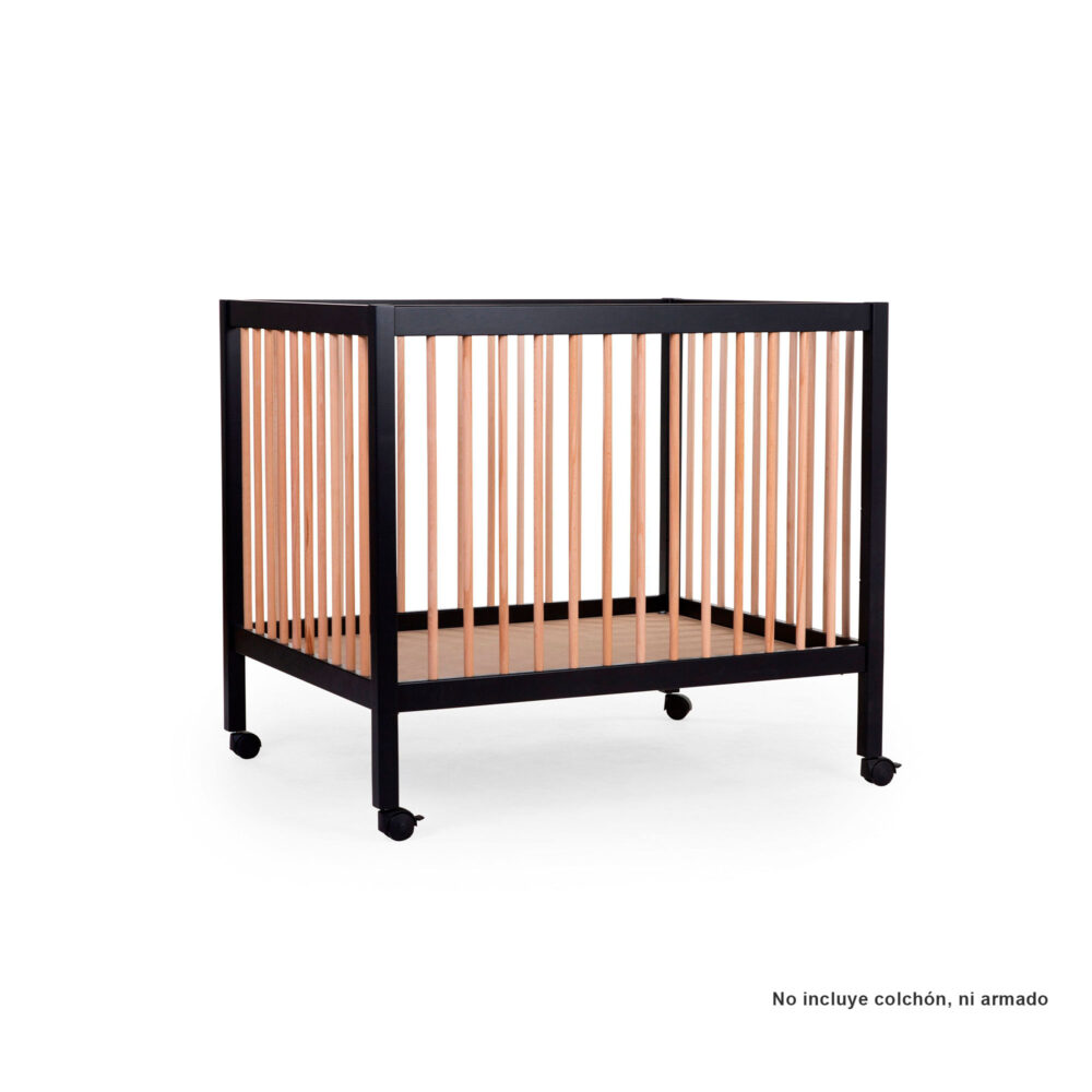 CUNA MODELO PA97 PARA BEBÉS DE 0 A 36 MESES DE 95 X 75 CM COLOR NEGRO/NATURAL CHILDHOME