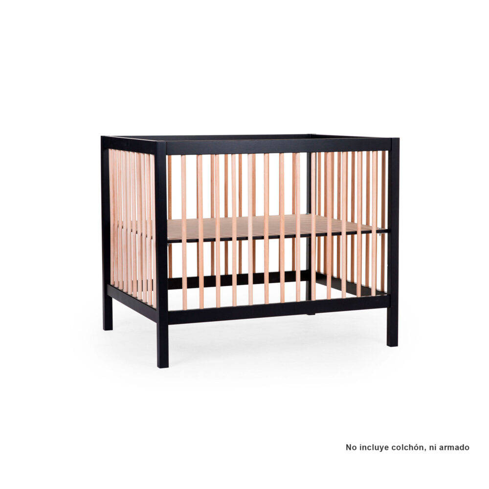 CUNA MODELO PA97 PARA BEBÉS DE 0 A 36 MESES DE 95 X 75 CM COLOR NEGRO/NATURAL CHILDHOME
