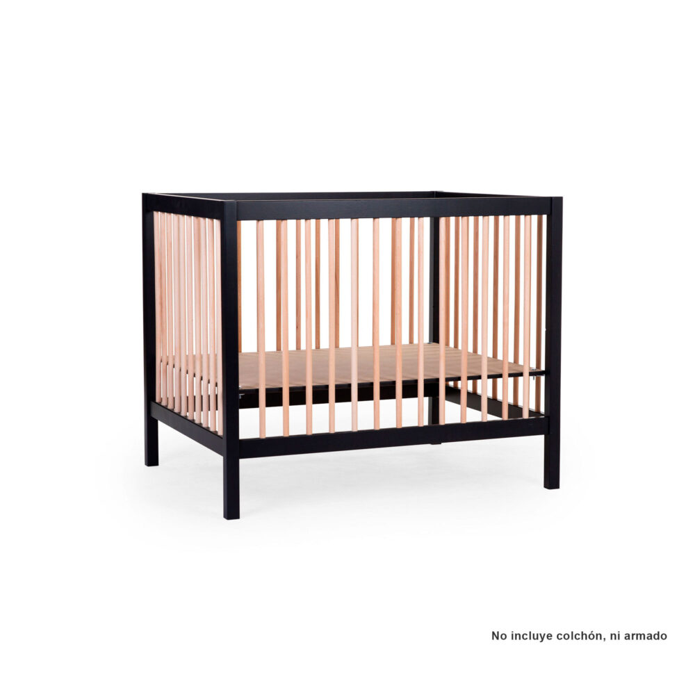 CUNA MODELO PA97 PARA BEBÉS DE 0 A 36 MESES DE 95 X 75 CM COLOR NEGRO/NATURAL CHILDHOME