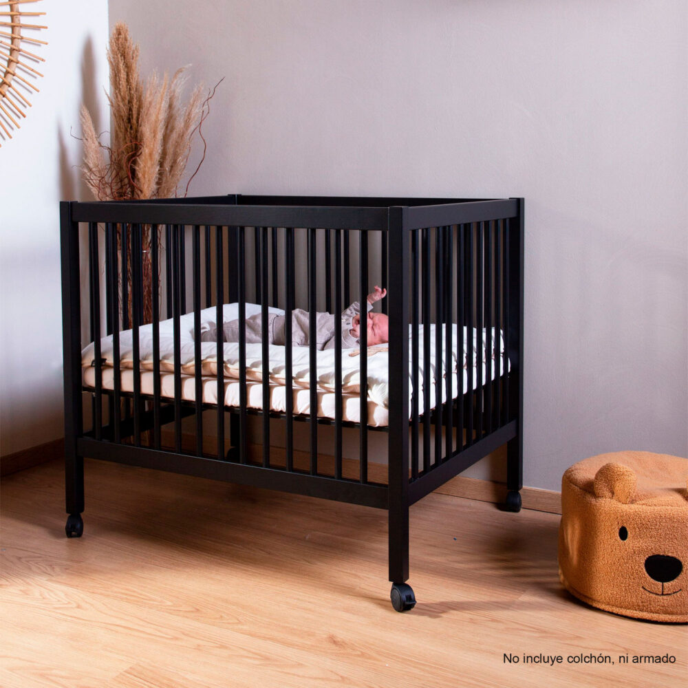 CUNA MODELO PA97 PARA BEBÉS DE 0 A 36 MESES DE 95 X 75 CM COLOR NEGRO CHILDHOME