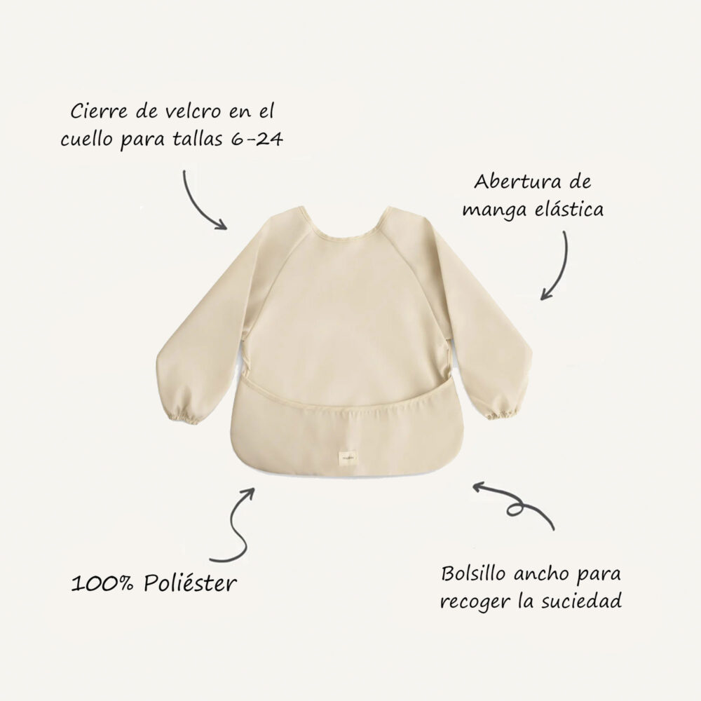 BABERO MANGA LARGA PARA BEBÉS DE 6 A 24 MESES MUSHIE