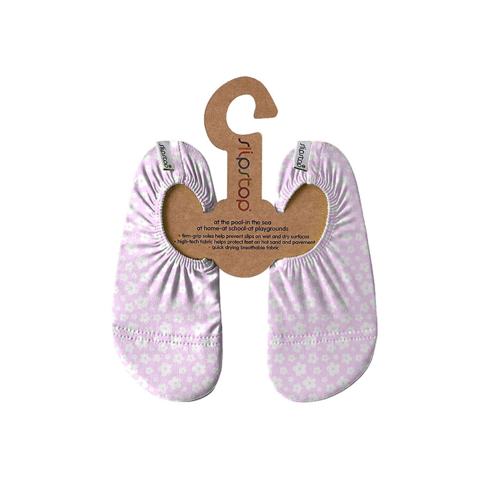 ZAPATOS ANTIDESLIZANTES MULTIUSOS MODELO FLORES BLANCAS SLIPSTOP
