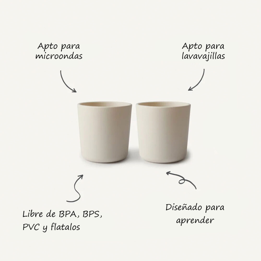 SET DE 2 VASOS DE ENTRENAMIENTO POLIPROPILENO MUSHIE