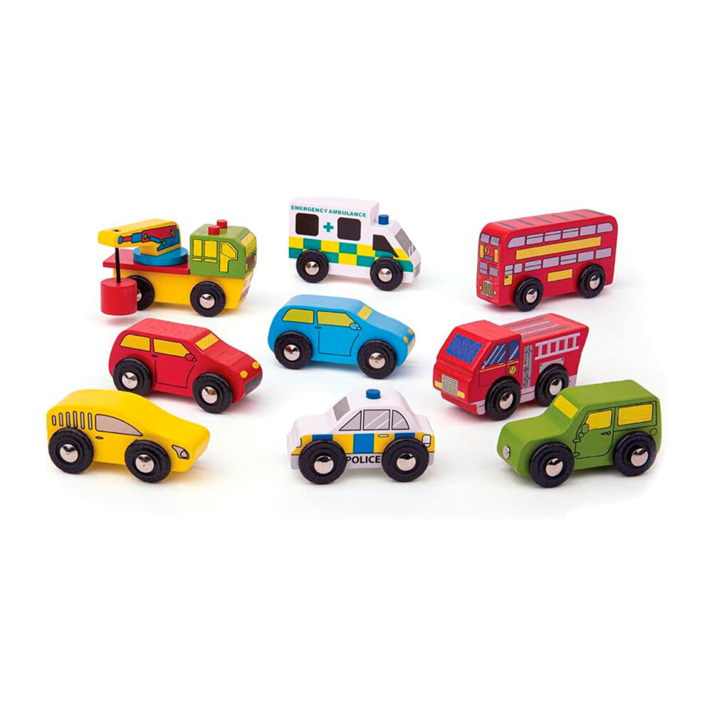 PACK DE VEHÍCULOS DE MADERA BIGJIGS RAIL
