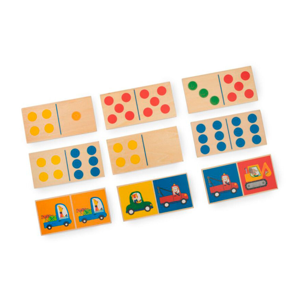 JUEGO DE DOMINO DE VEHICULOS DE MADERA COLECCIÓN LES POPIPOP