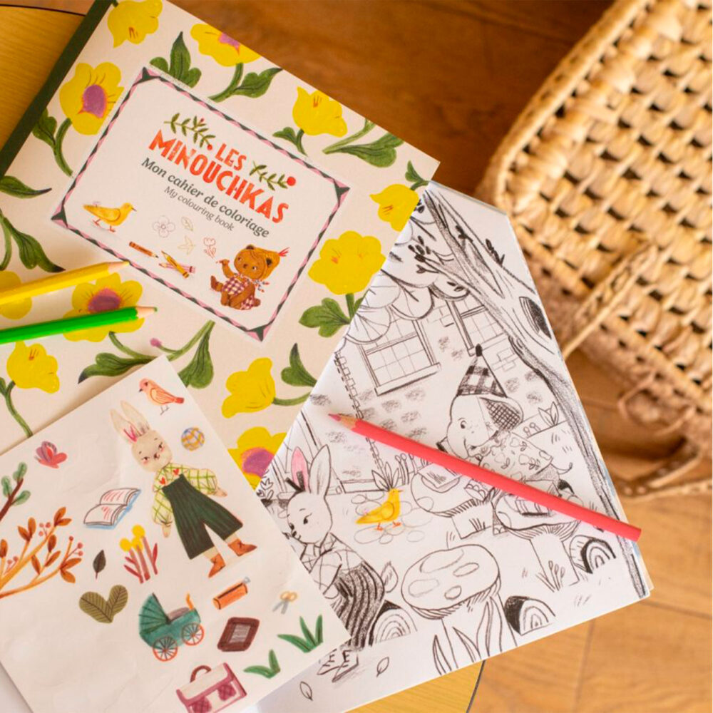 CUADERNO DE 36 PÁGINAS PARA COLOREAR COLECCIÓN LES MINOUCHKAS