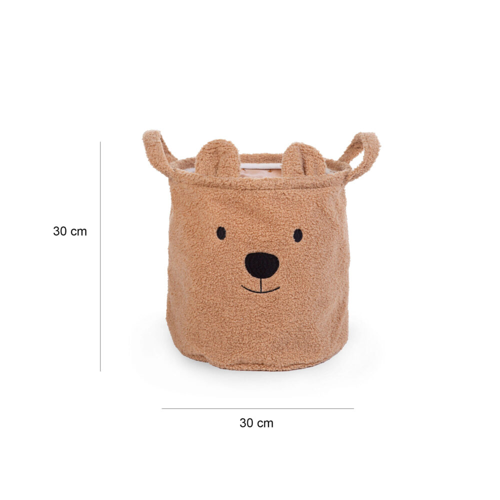 CESTA DE ALMACENAJE DE POLIÉSTER TEDDY MARRÓN DE 30 X 30 X 30 CM CHILDHOME