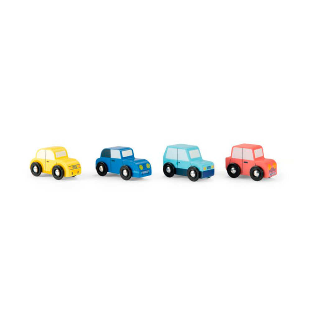 JUEGO DE 4 COCHES DE MADERA COLECCIÓN AVENUE DU MOULIN ROTY