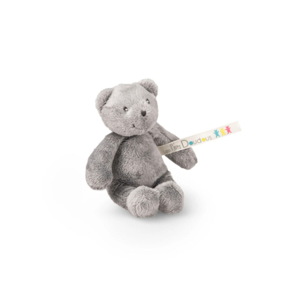PELUCHE PEQUEÑO DE 10 CM OSO GRIS LES P´TITS DOUDOUS DEL HOSPITAL MOULIN ROTY