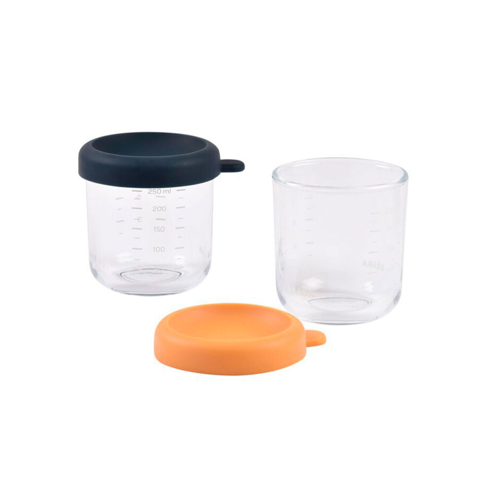 SET DE 2 FRASCOS DE VIDRIO PARA CONSERVAR ALIMENTOS DE 250 ML BEABA