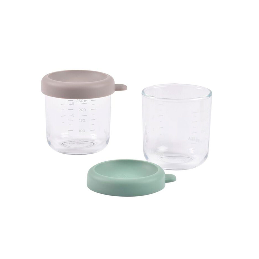 SET DE 2 FRASCOS DE VIDRIO PARA CONSERVAR ALIMENTOS DE 250 ML BEABA