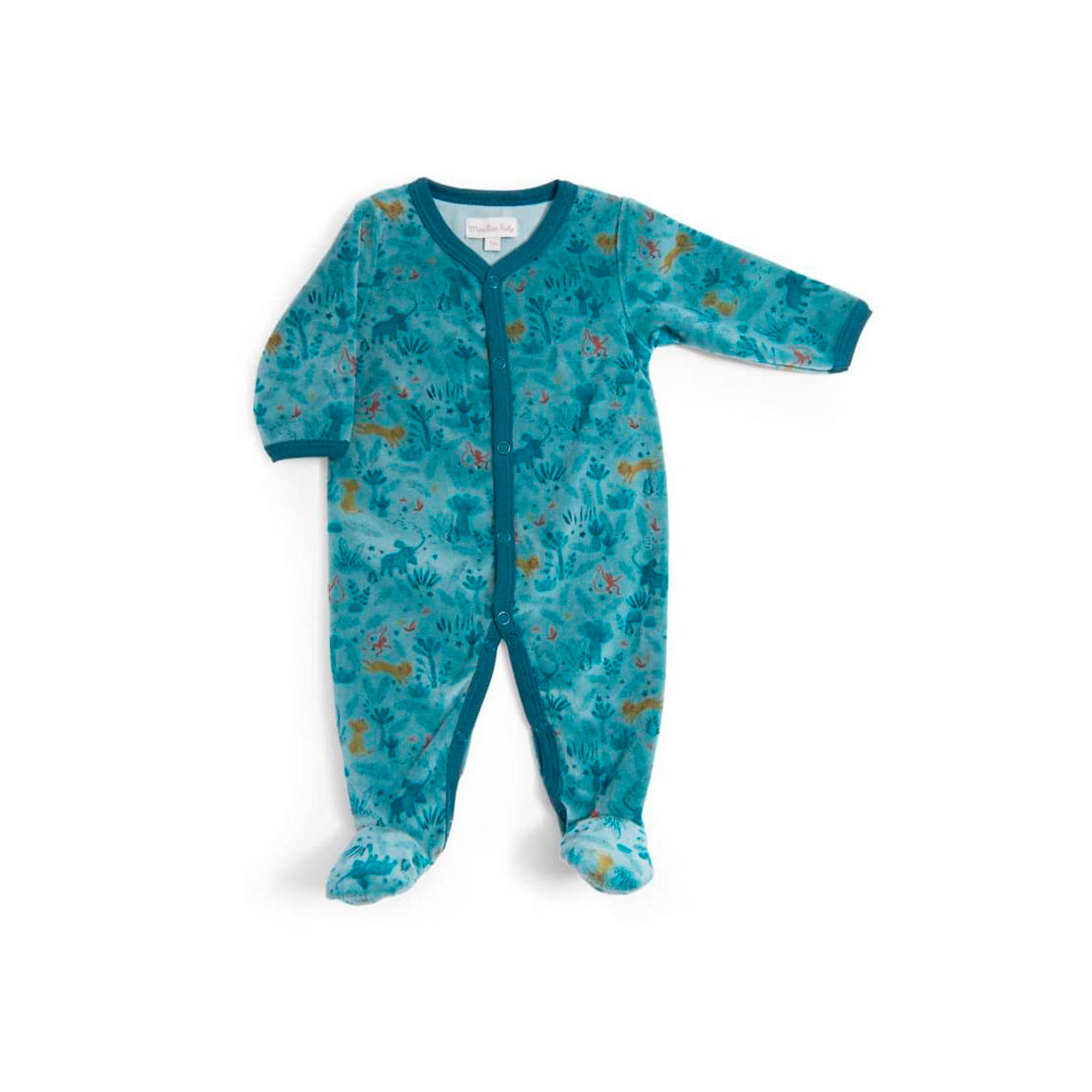 PIJAMA DE TERCIOPELO ESTAMPADO CON RABANITOS COLECCIÓN TRES CONEJITOS