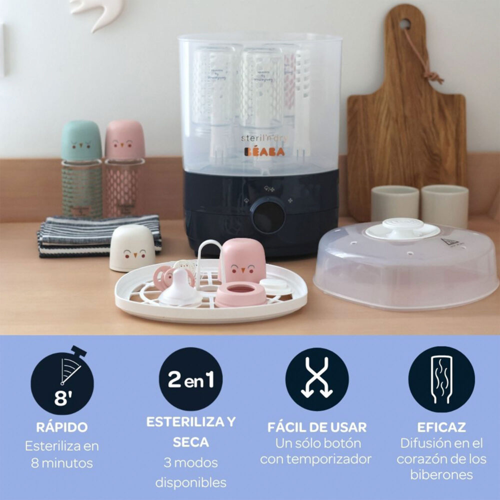 ESTERILIZADOR SECADOR 2 EN 1 STERIL N DRY NIGHT BLUE BEABA