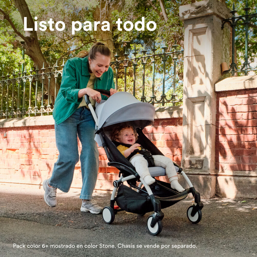 COCHE STOKKE YOYO³ CHASIS NEGRO TEXTIL 2DA ETAPA DE 6 MESES A 4 AÑOS