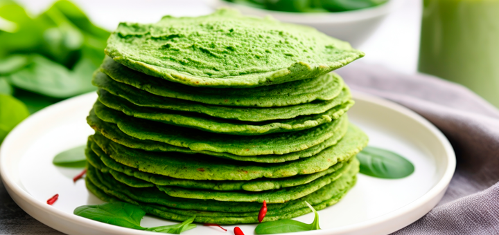 Panqueques de Avena con Espinaca y Manzana